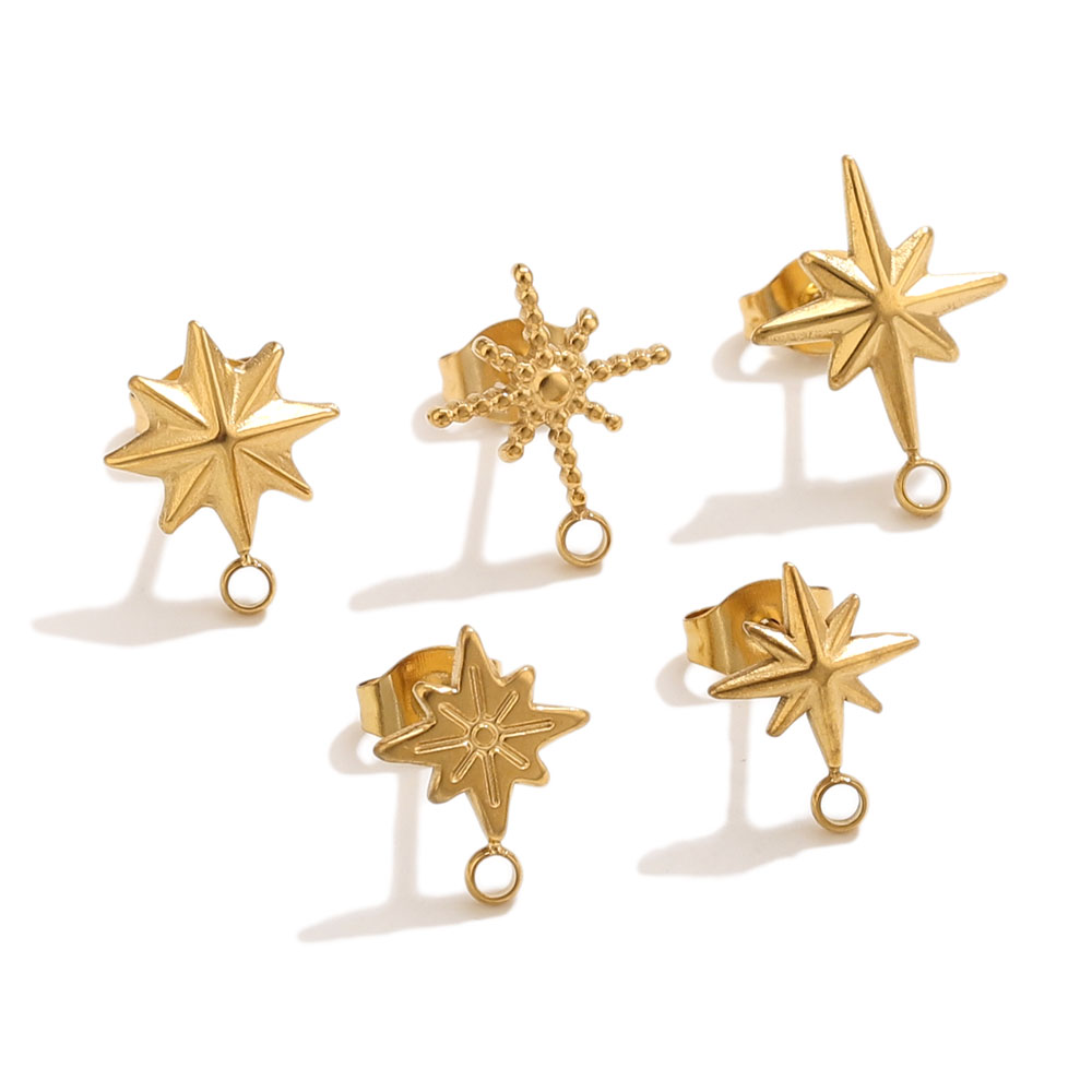 6個入りステンレス製スターピアススタッド、イヤリング製作ツー - Jewelry Making Tutorials のレビューと価格