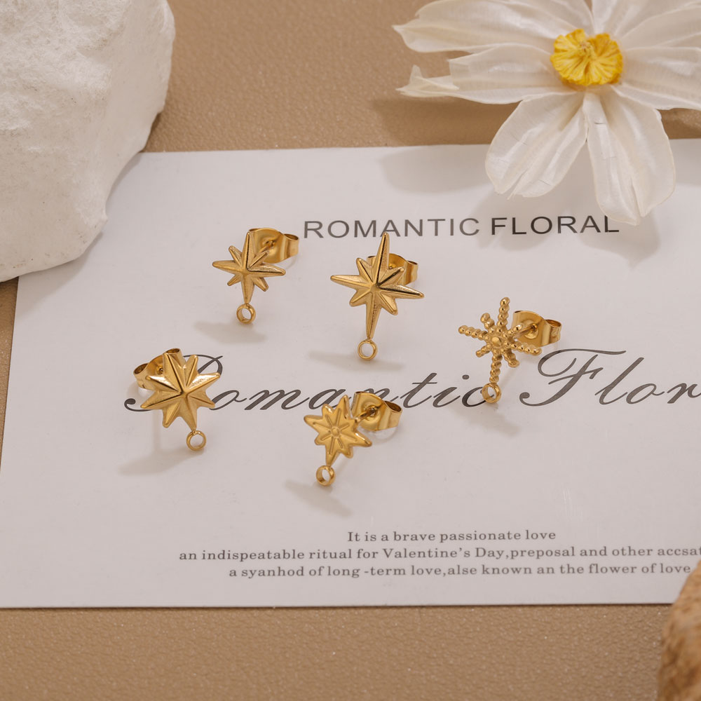 6個入りステンレス製スターピアススタッド、イヤリング製作ツー - Jewelry Making Tutorials のレビューと価格