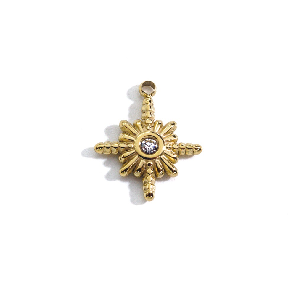3つのステンレス鋼と8つの尖った星の石,チャーム,ペンダント - Jewelry Making With Stones のレビューと価格