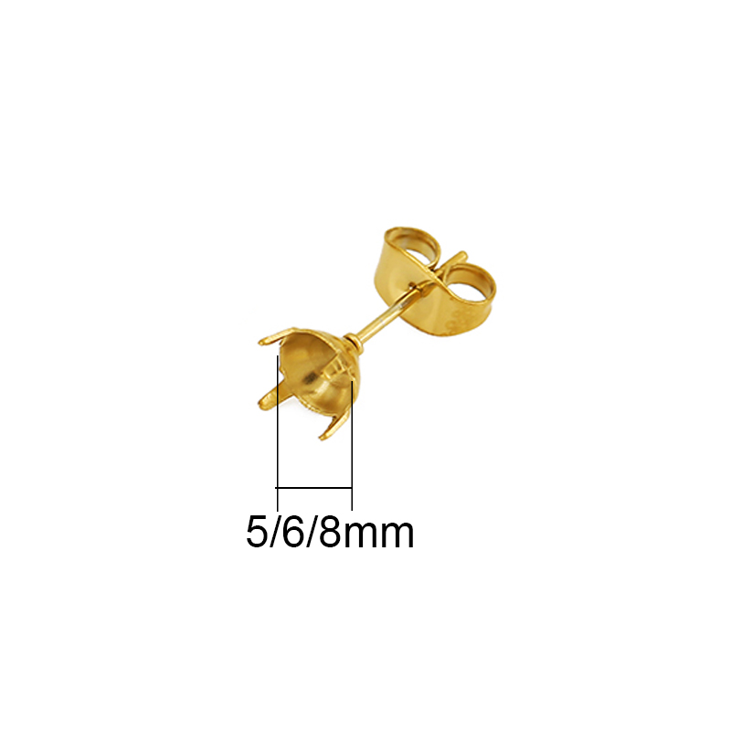 20個入りPVD加工ステンレスイヤリング用石留め具（5mm、 - Jewelry Making With Stones のレビューと価格