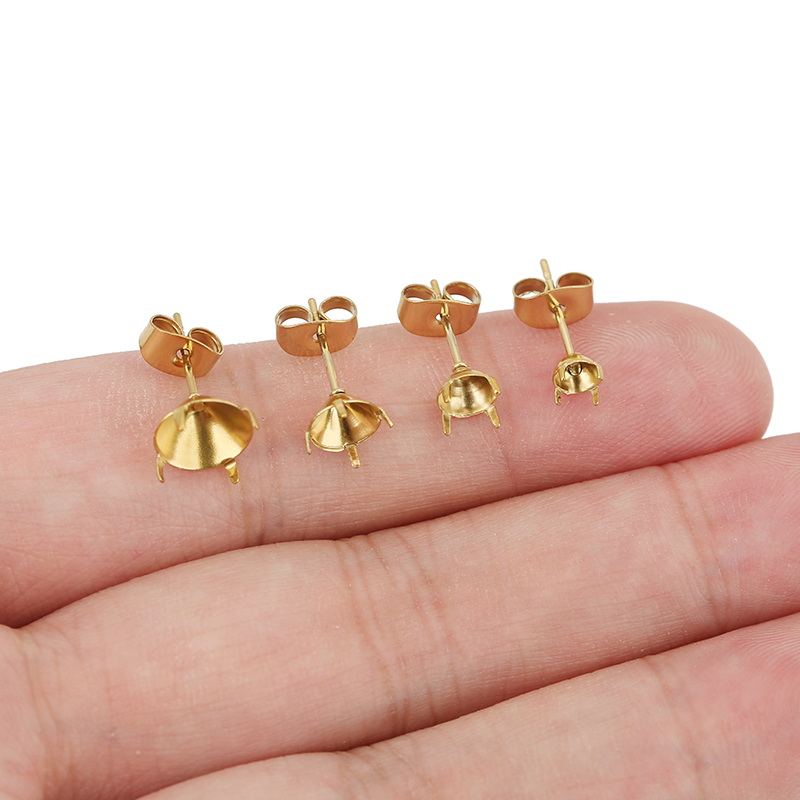 20個入りPVD加工ステンレスイヤリング用石留め具（5mm、 - Jewelry Making With Stones のレビューと価格