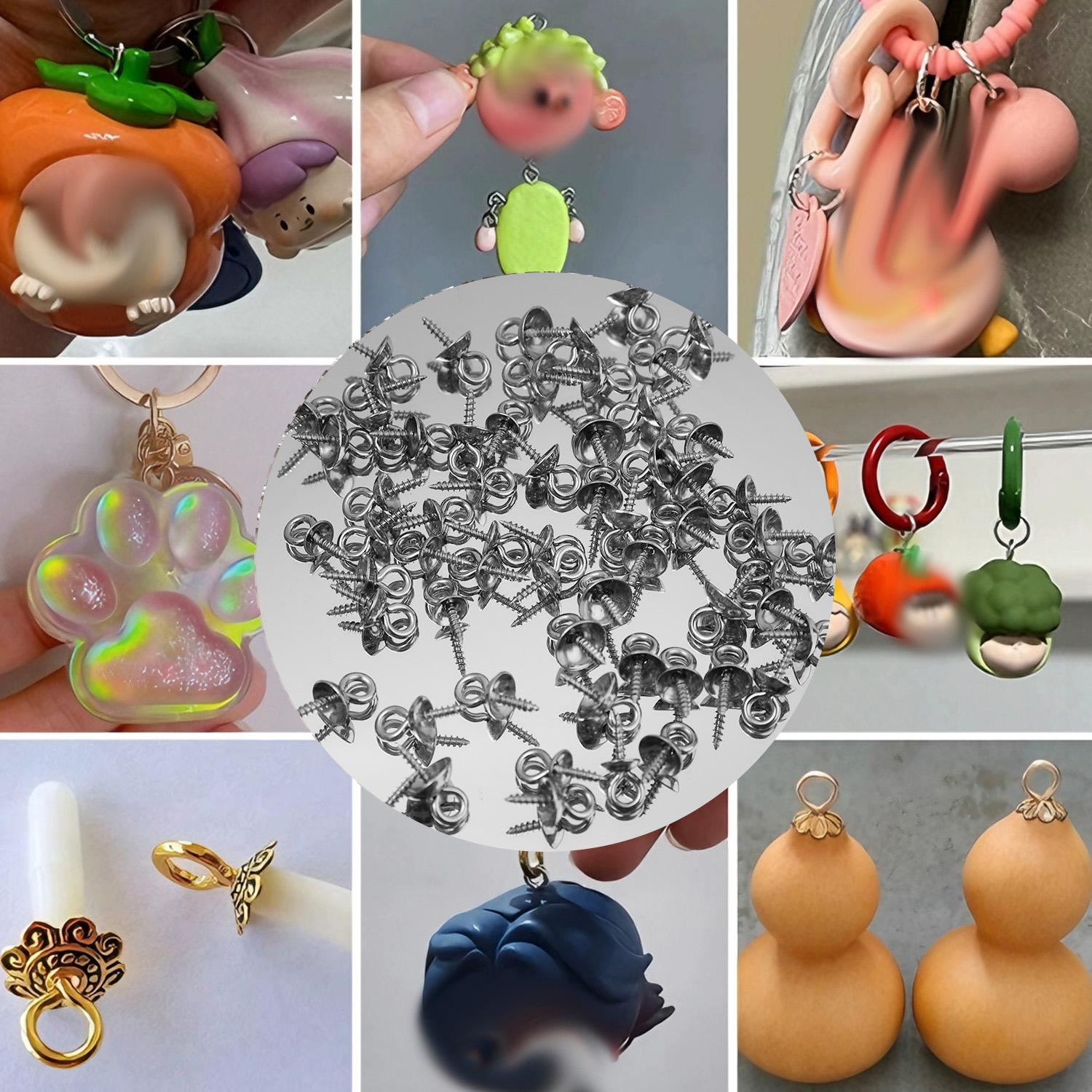 50個入り 4/5/6mm ステンレス製スクリューアイピン  - Jewelry Making Eye Pins のレビューと価格