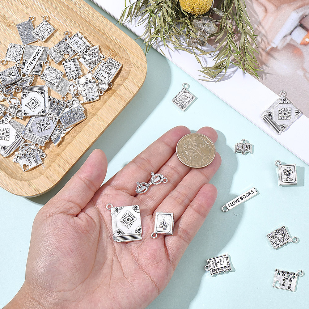 60個入り ブックテーマ ブレスレットチャーム スタイルチャ - Jewelry Making Classes のレビューと価格