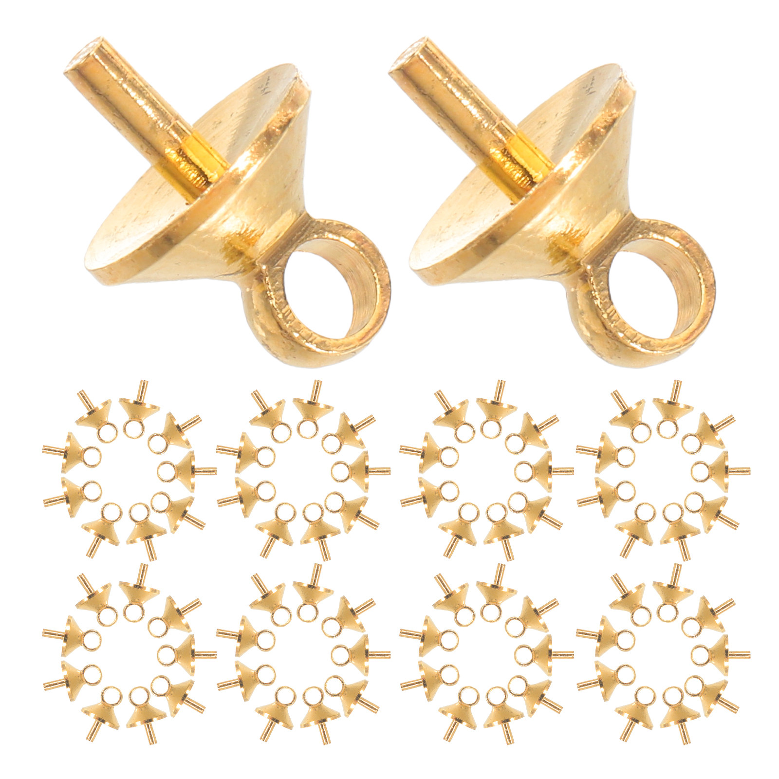 100個入り銅製ハーフドリルアイピンホルダー、ジュエリー製作 - Jewelry Making Eye Pins のレビューと価格