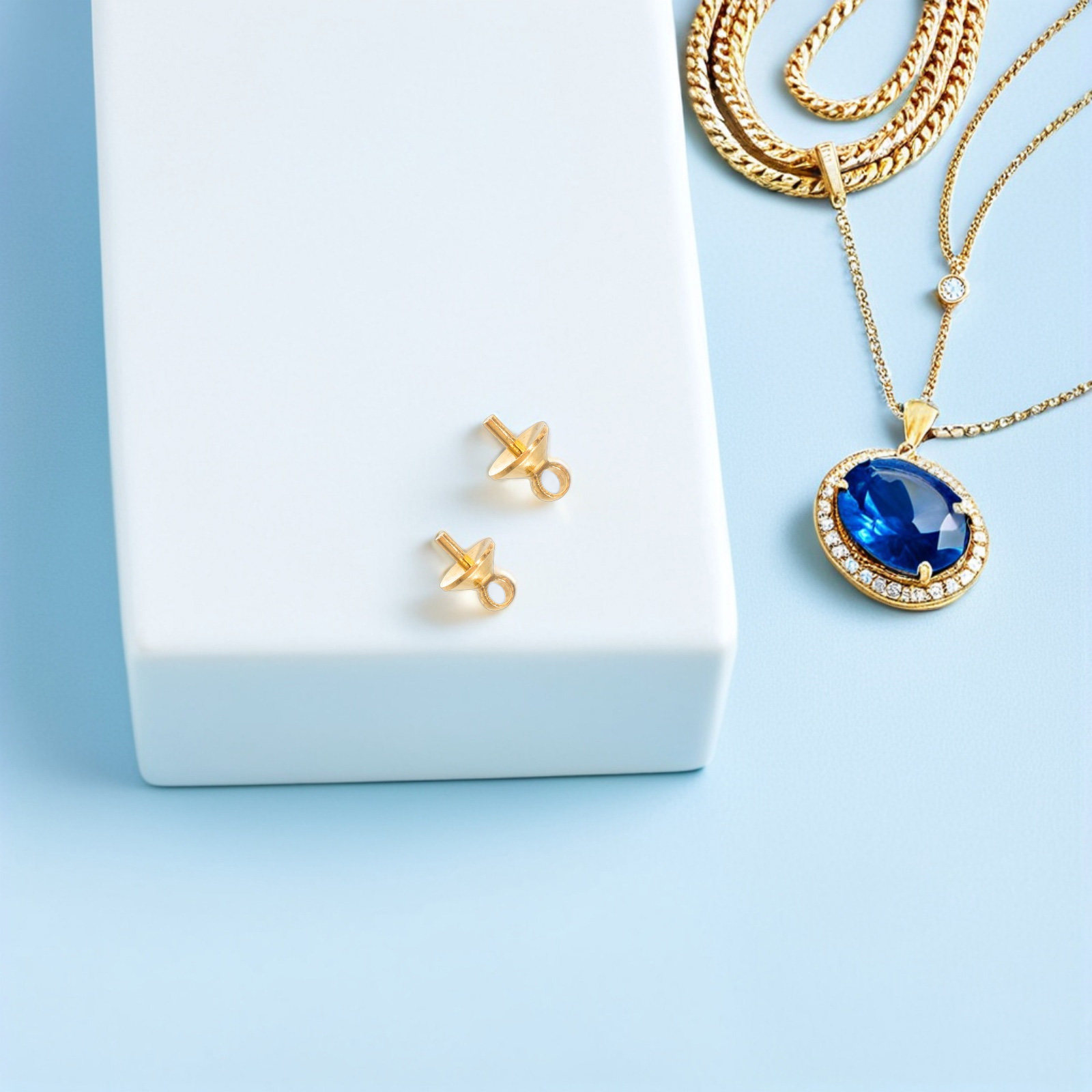 100個入り銅製ハーフドリルアイピンホルダー、ジュエリー製作 - Jewelry Making Eye Pins のレビューと価格