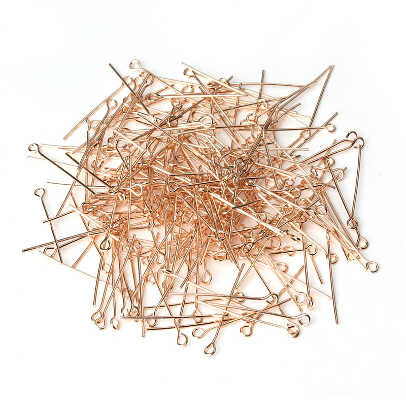 200 ピース/ロット 50 ミリメートルローズゴールドカラ - Jewelry Making Eye Pins のレビューと価格