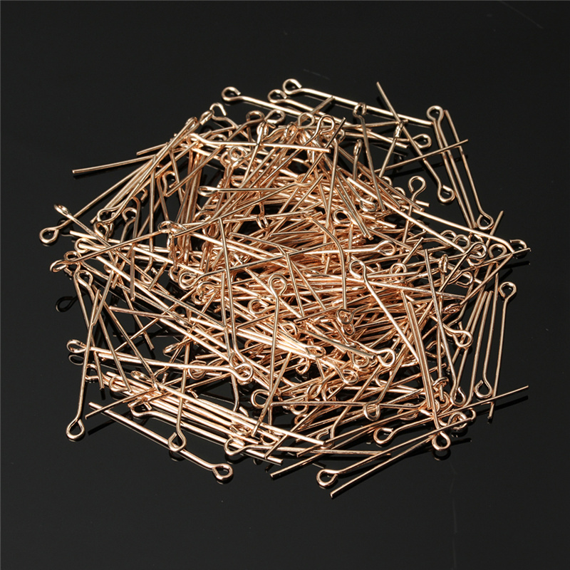 200 ピース/ロット 50 ミリメートルローズゴールドカラ - Jewelry Making Eye Pins のレビューと価格