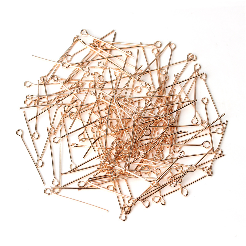 200 ピース/ロット 50 ミリメートルローズゴールドカラ - Jewelry Making Eye Pins のレビューと価格