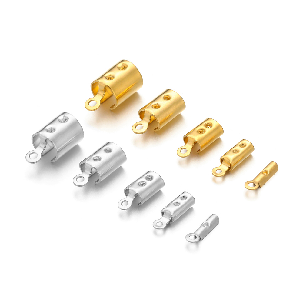 50 個のステンレス鋼高品質圧着エンドビーズキャップレザーコ - Jewelry Making Articles のレビューと価格