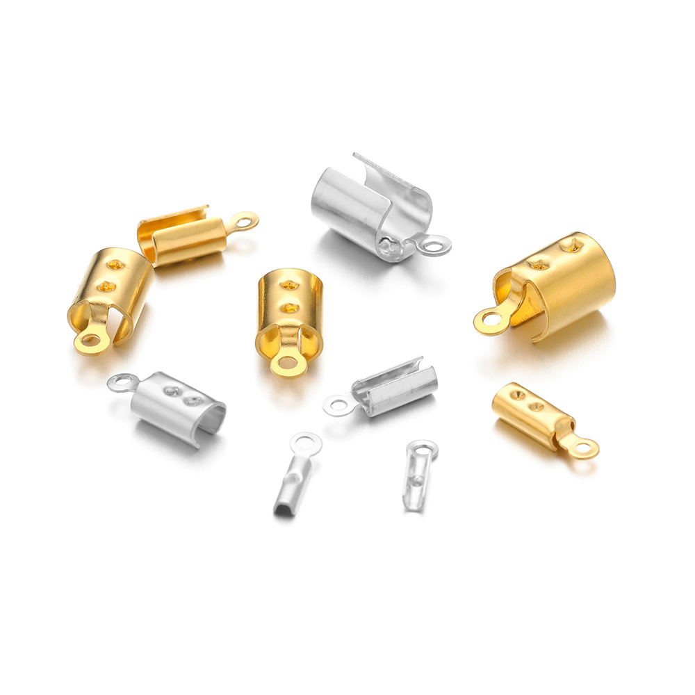 50 個のステンレス鋼高品質圧着エンドビーズキャップレザーコ - Jewelry Making Articles のレビューと価格