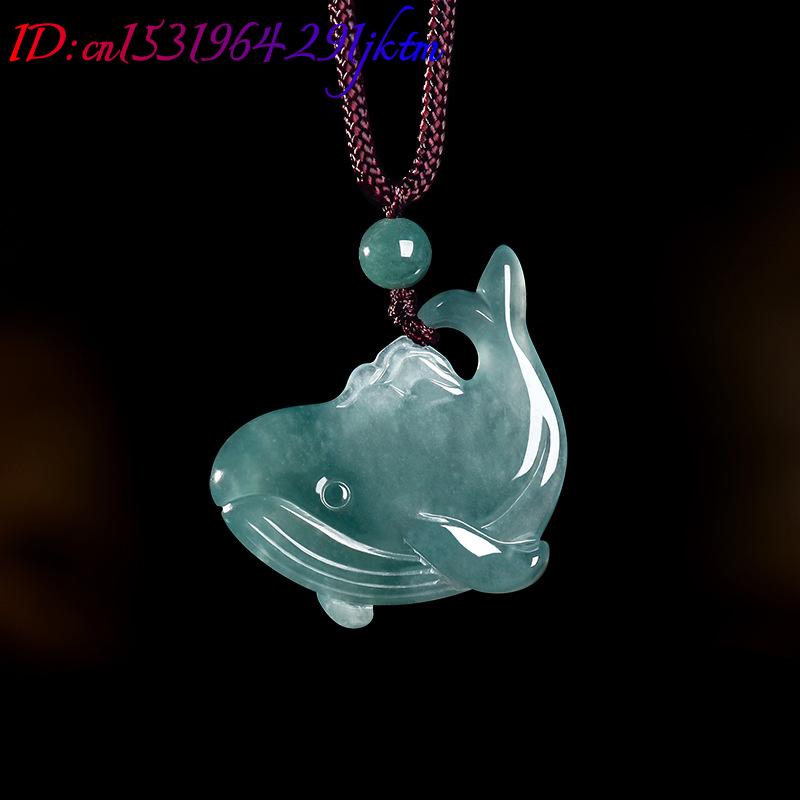 天然ビルマ翡翠クジラペンダントネックレスアクセサリー本物の翡 - Jewelry Making With Stones のレビューと価格