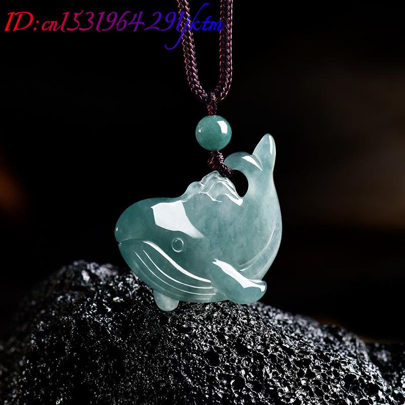 天然ビルマ翡翠クジラペンダントネックレスアクセサリー本物の翡 - Jewelry Making With Stones のレビューと価格