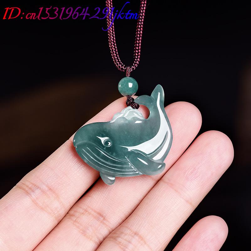 天然ビルマ翡翠クジラペンダントネックレスアクセサリー本物の翡 - Jewelry Making With Stones のレビューと価格