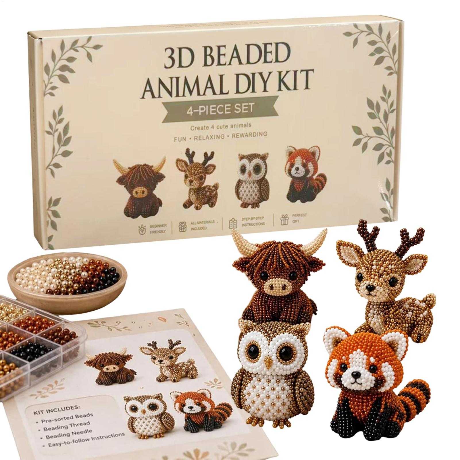 DIY 3D ビーズ動物キット 手作りビーズワークアートクラ - Jewelry Making Kits For Kids のレビューと価格