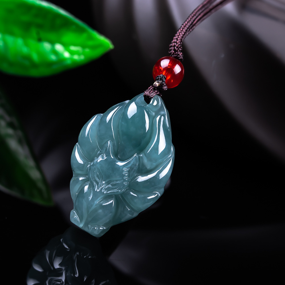 天然ビルマ翡翠フォックスペンダントネックレスヴィンテージアク - Jewelry Making Jewelry のレビューと価格