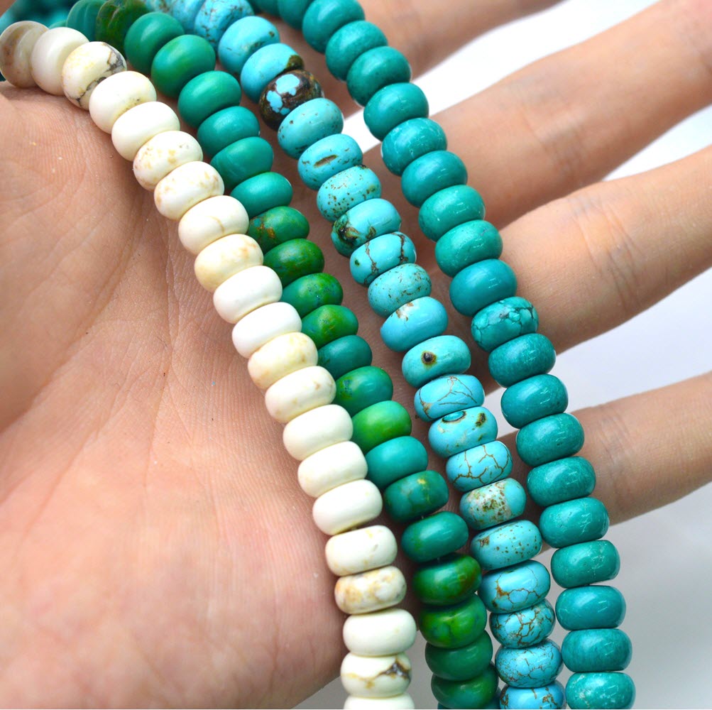 ターコイズホイール天然石,ビーズ,ラウンド,滑らか,日曜大工 - Jewelry Making Store のレビューと価格