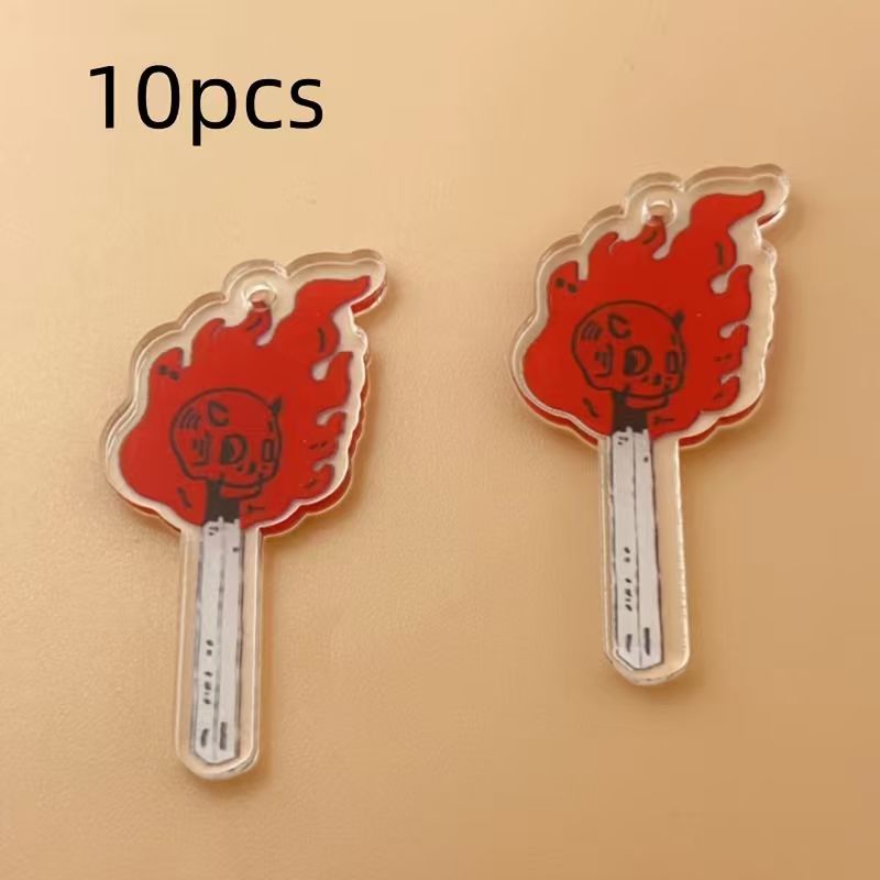 10個のアクリルスカルペンダント、DIYジュエリー作り、イヤ - Jewelry Making Earrings のレビューと価格