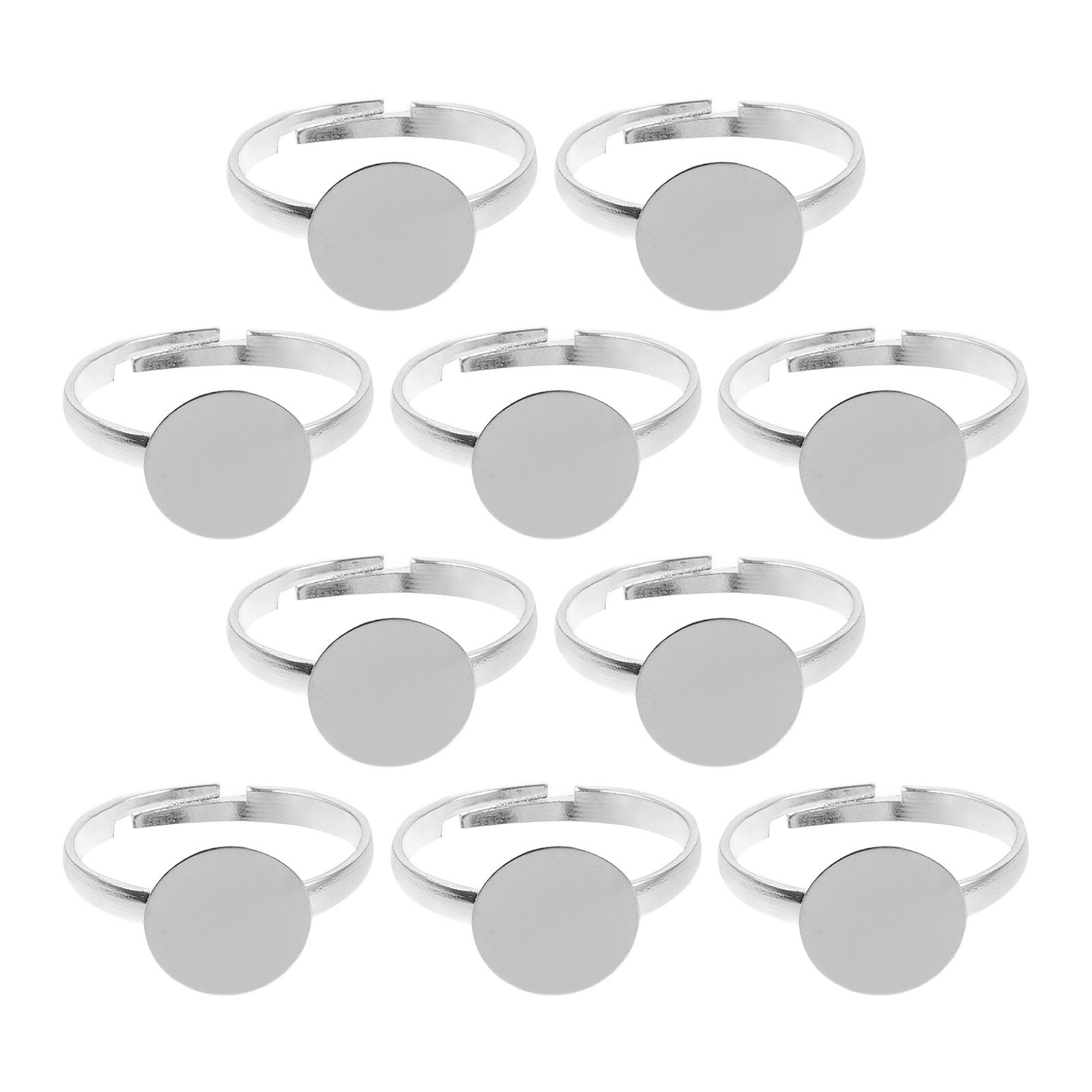10個入りDIY金属リングベース、調整可能なリングブランク、 - Ring Blank Adjustable のレビューと価格