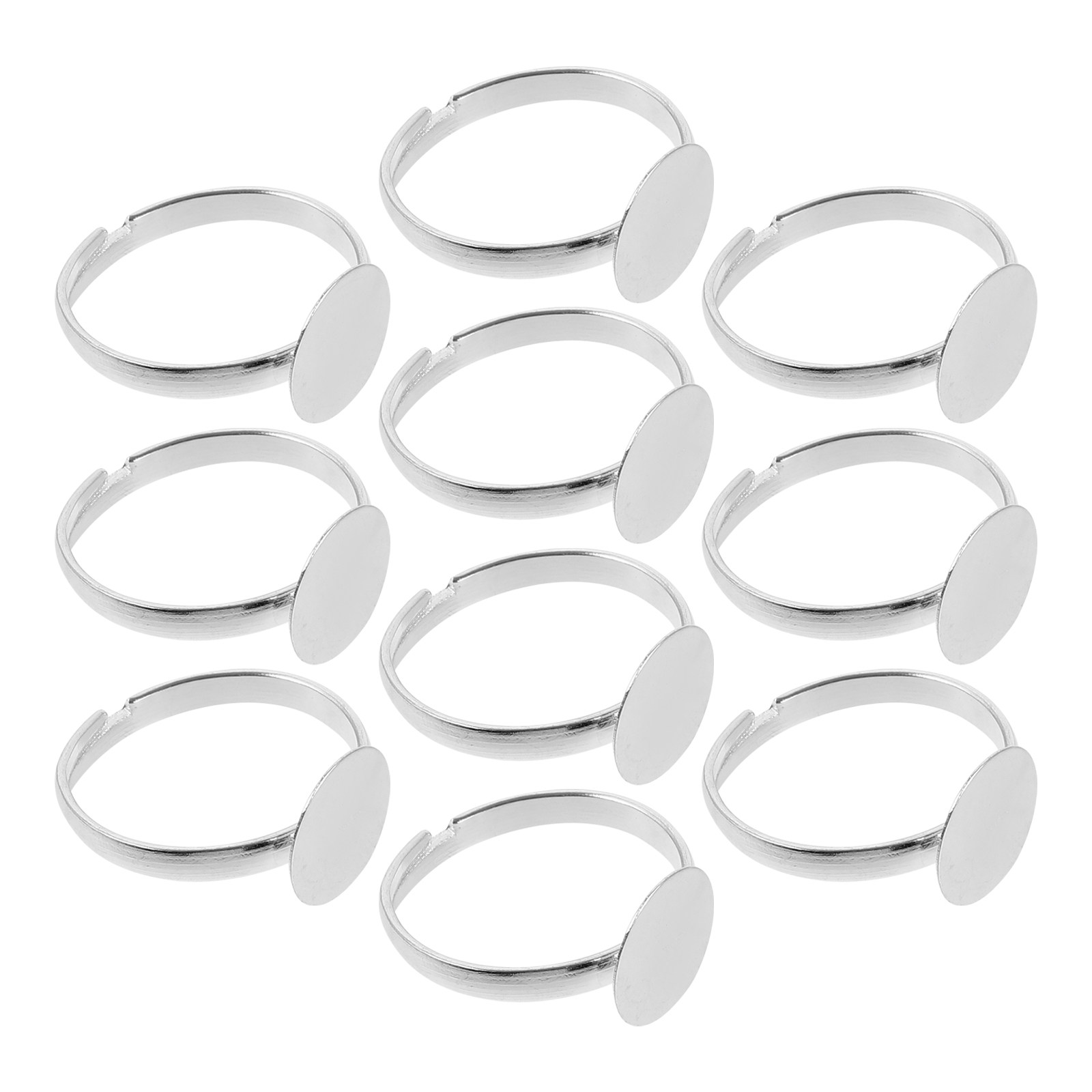 10個入りDIY金属リングベース、調整可能なリングブランク、 - Ring Blank Adjustable のレビューと価格