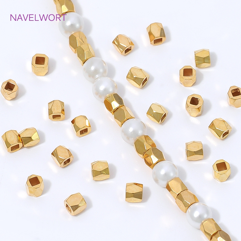 18K金メッキ菱形カットスペーサービーズ、ジュエリー用、ビー - Jewelry Making Items のレビューと価格