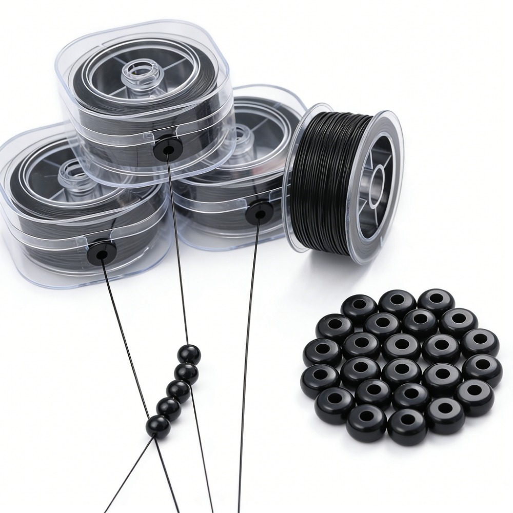 0.5～1mm ブラック エラスティック クリスタル スレッ - Jewelry Making Beginners のレビューと価格