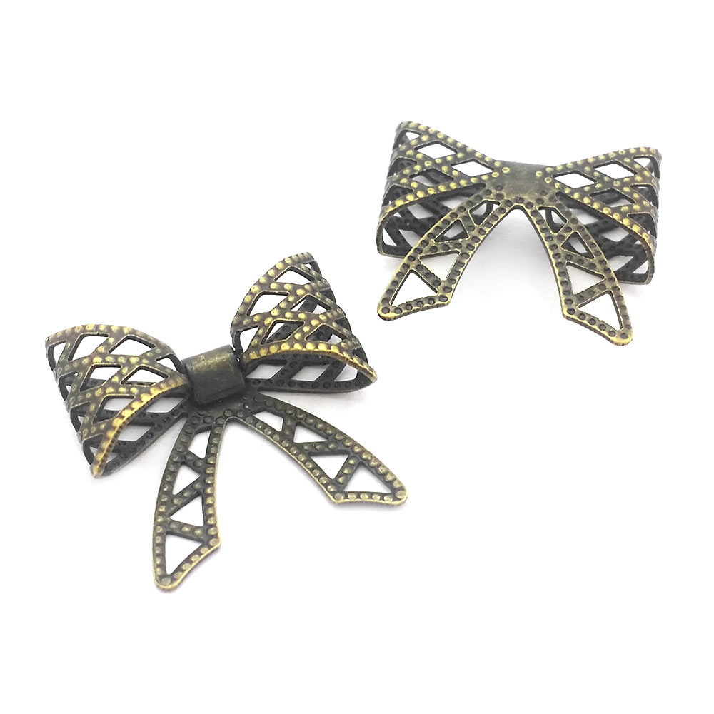 18Kゴールドカラー真鍮グリッドボウチャームペンダント高品質 - Jewelry Making Store のレビューと価格