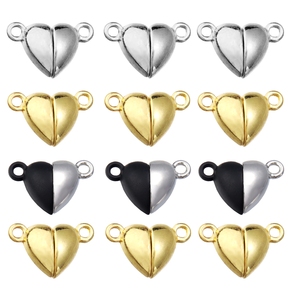 5 ピース/ロット合金ラブハート型磁気クラスプネックレスブレ - Jewelry Making Articles のレビューと価格