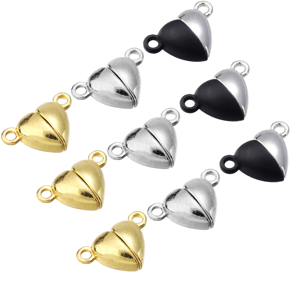 5 ピース/ロット合金ラブハート型磁気クラスプネックレスブレ - Jewelry Making Articles のレビューと価格