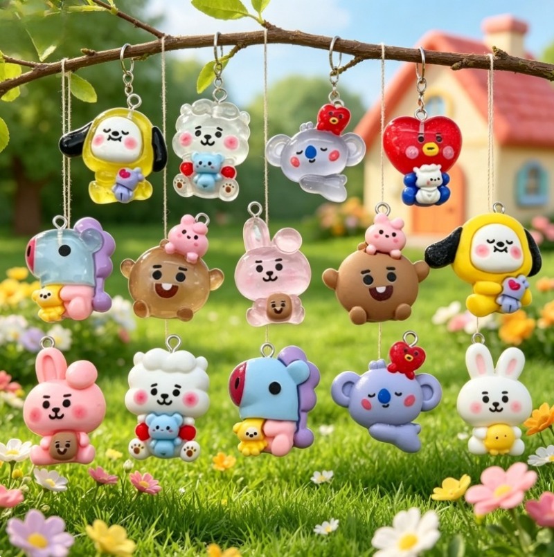 7 個 BT21 樹脂漫画チャーム DIY アクセサリークラ - Jewelry Making Earrings のレビューと価格