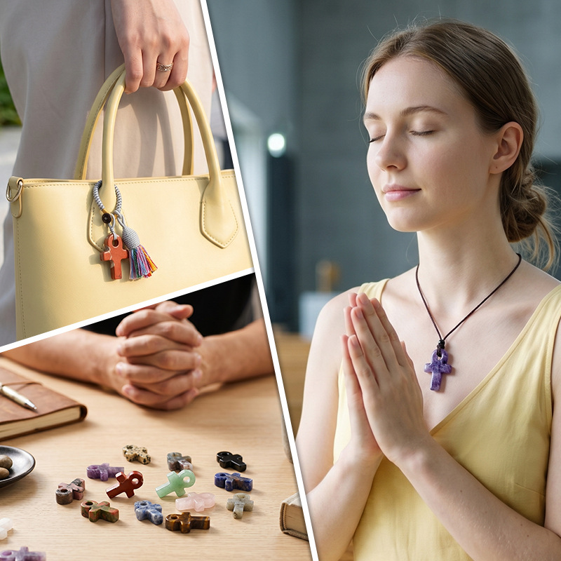ダルマチンスポットアンククロスペンダントライフシンボル天然石 - Jewelry Making Michaels のレビューと価格
