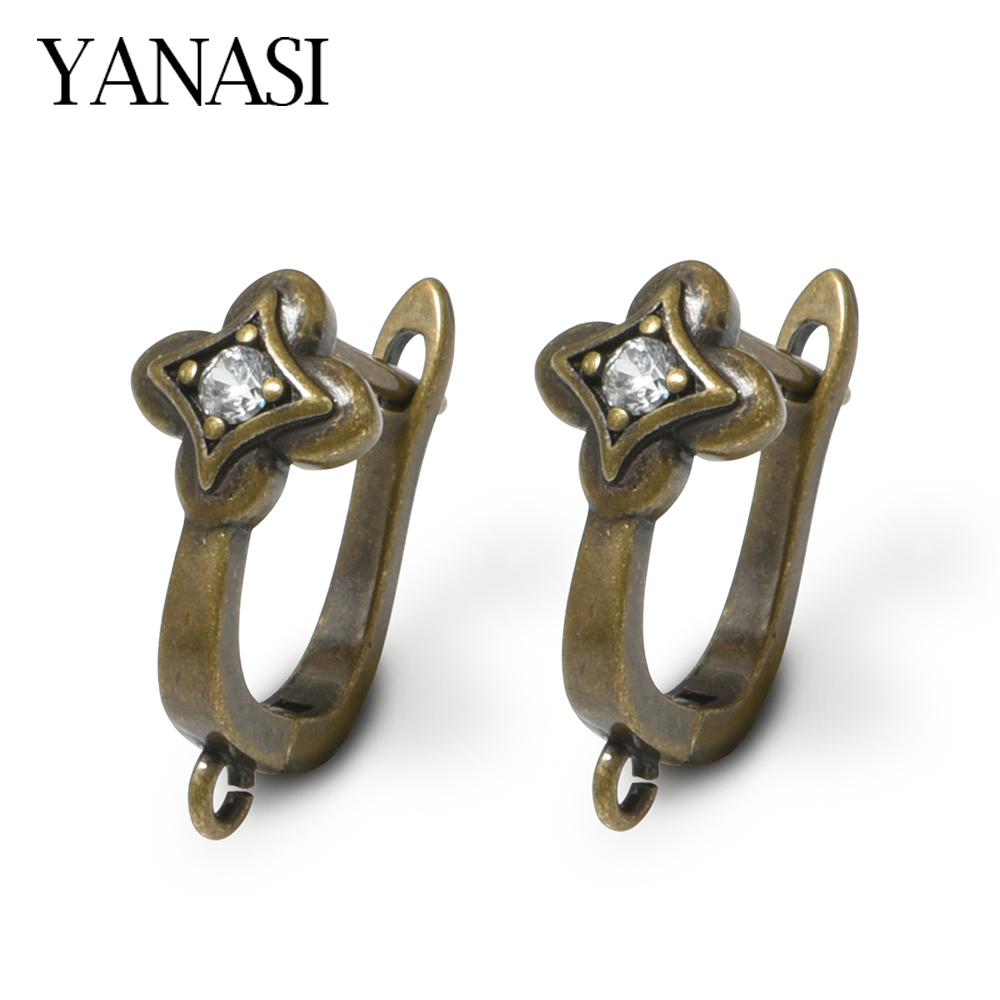 新しい 1 ペアアンティークブロンズ真鍮イヤリング器具フック - Jewelry Making Articles のレビューと価格