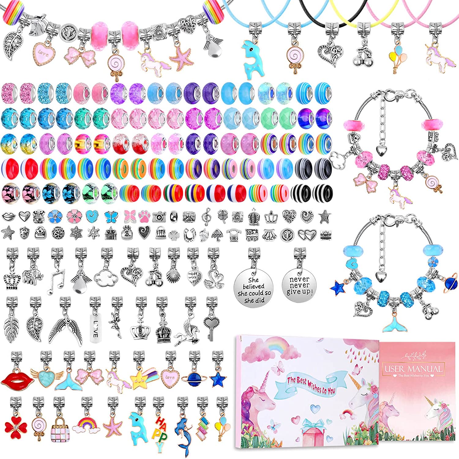 ブレスレットを作るためのアクセサリー,ユニコーンジュエリーを - Jewelry Making Kits For Kids のレビューと価格