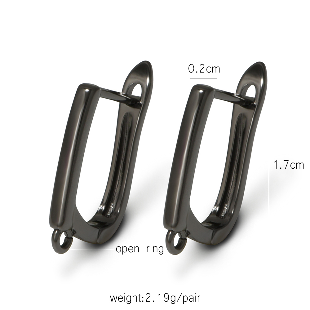 YANASI 1 ペアガンブラック真鍮イヤリングフック DI - Jewelry Making Earrings のレビューと価格