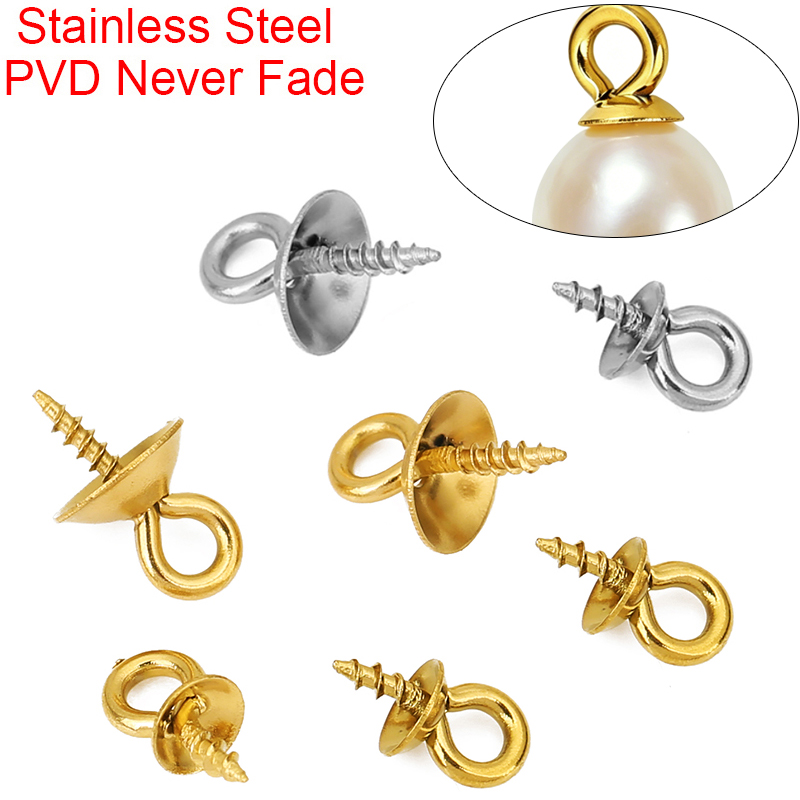 20個入り ステンレス製 パールペンダントコネクター 4mm - Jewelry Making Eye Pins のレビューと価格