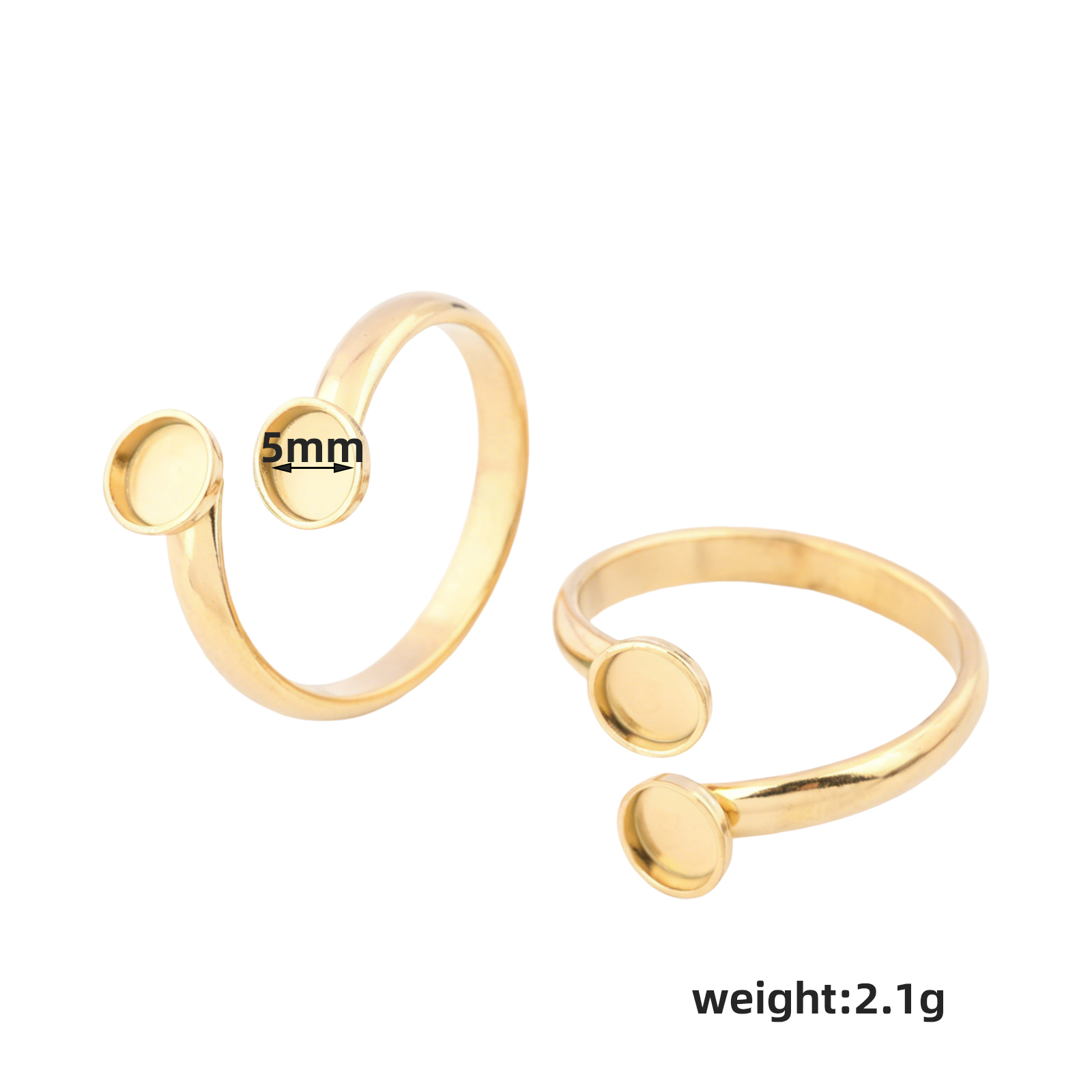 10個入り ステンレス製 調整可能な金メッキリングブランク  - Ring Blank Adjustable のレビューと価格