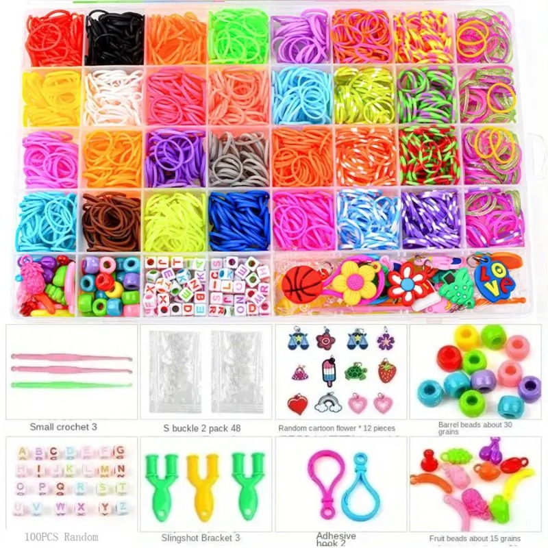 4300個以上+32色の鮮やかなカラーゴムバンド詰め合わせ  - Jewelry Making Tutorials のレビューと価格