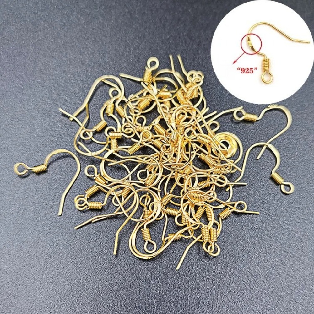 金メッキイヤリングフック 100個入り イヤーワイヤーバック - Jewelry Making Wire のレビューと価格