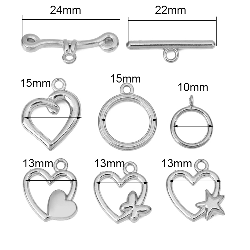 5セットPVD加工ステンレス鋼OTクラスプトグルブレスレット - Jewelry Making Name のレビューと価格