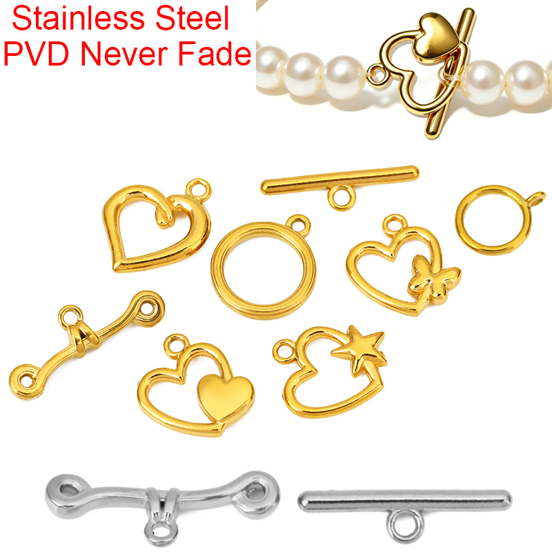 5セットPVD加工ステンレス鋼OTクラスプトグルブレスレット - Jewelry Making Name のレビューと価格