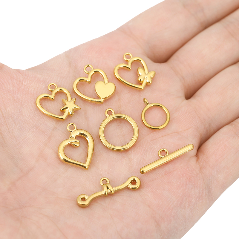 5セットPVD加工ステンレス鋼OTクラスプトグルブレスレット - Jewelry Making Name のレビューと価格