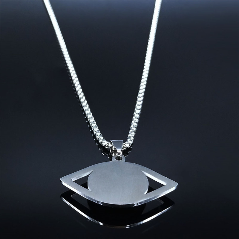 イスラム ハムサ 邪視除けブルーアイネックレス ステンレスス - Jewelry Making Jewelry のレビューと価格