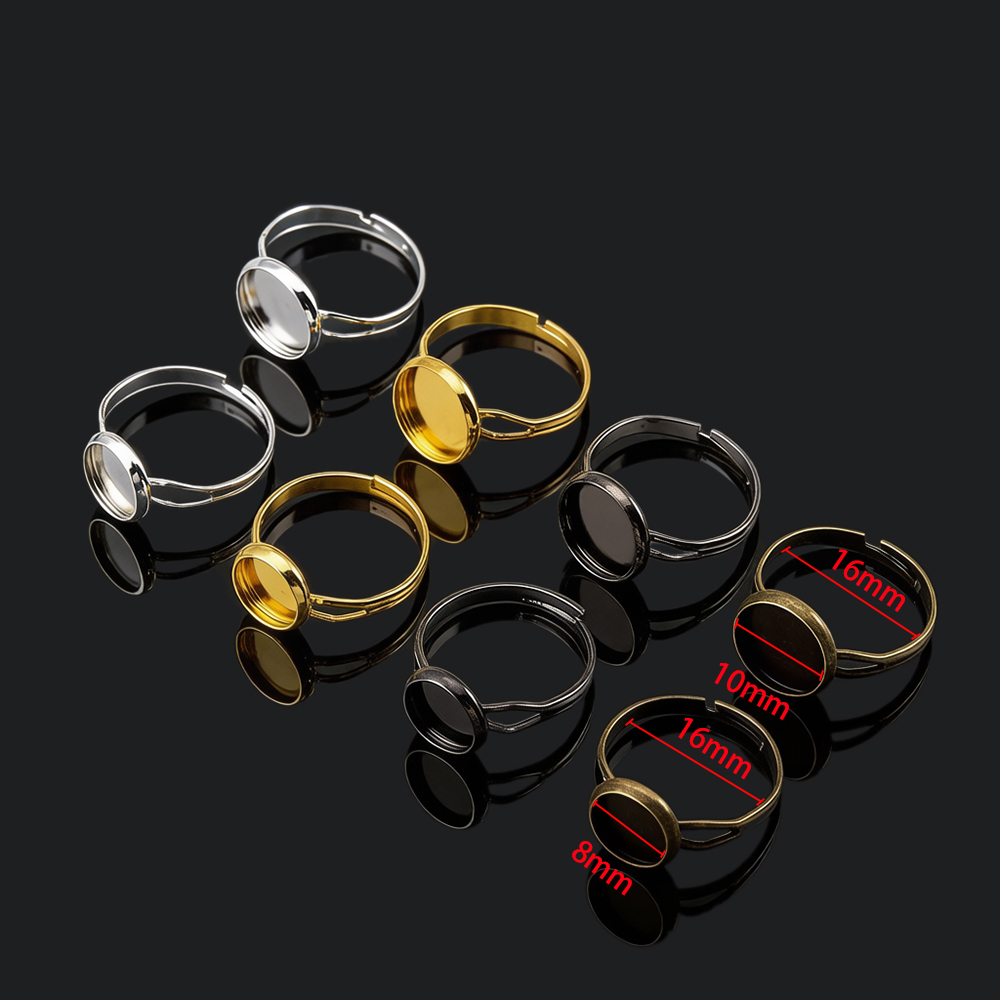 10個/ロット 調整可能なブランクリングベース 直径8mm  - Ring Blank Adjustable のレビューと価格