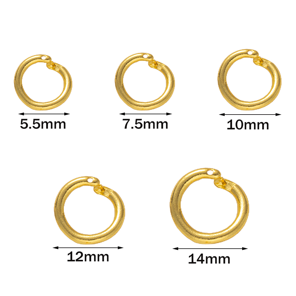 10個入り 18K金メッキ真鍮製 ロック式丸型クリンプジャン - Jewelry Making Jump Rings のレビューと価格