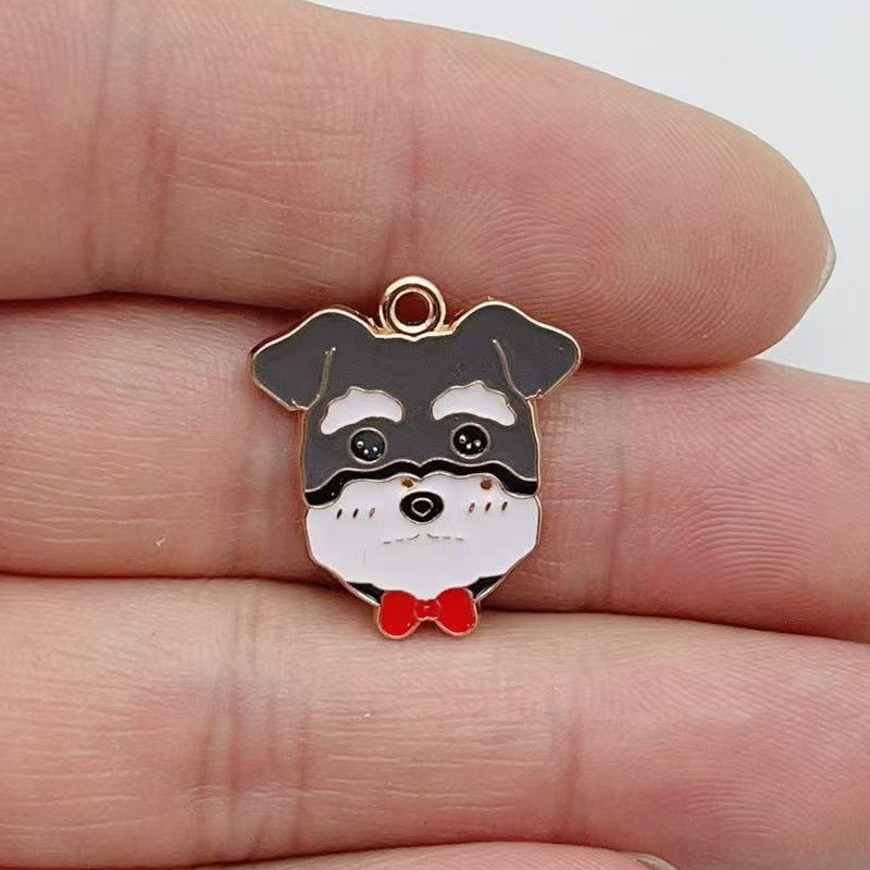 12個入り漫画ペット斑点犬合金オイルドロップペンダント、DI - Jewelry Making Earrings のレビューと価格