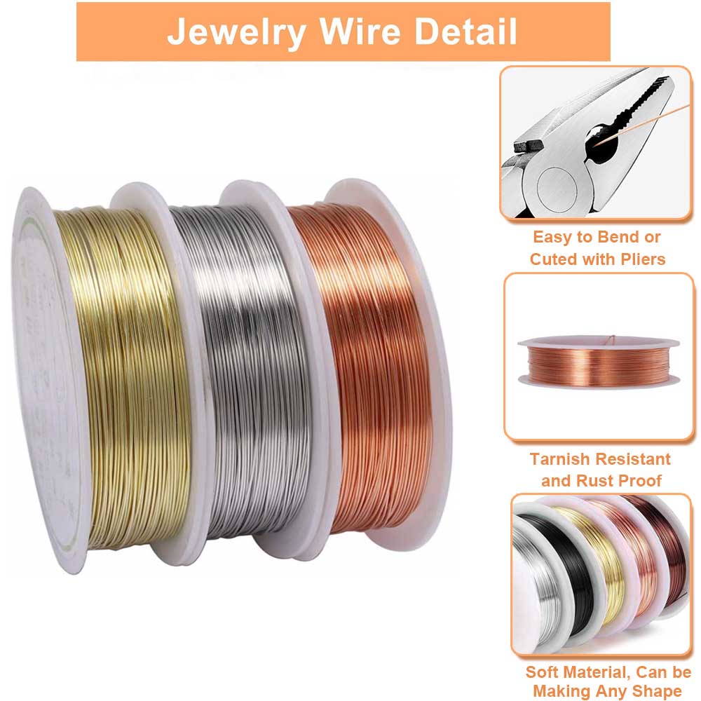 1pc 0.2-1mm 銅ジュエリーワイヤー、変色しにくい柔 - Jewelry Making Thread のレビューと価格