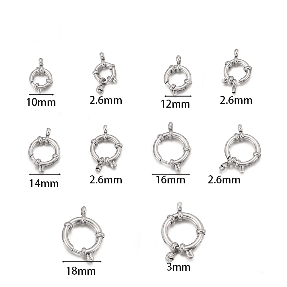 2 個のステンレス鋼ラウンドスプリングクラスプフックブレスレ - Jewelry Making Name のレビューと価格