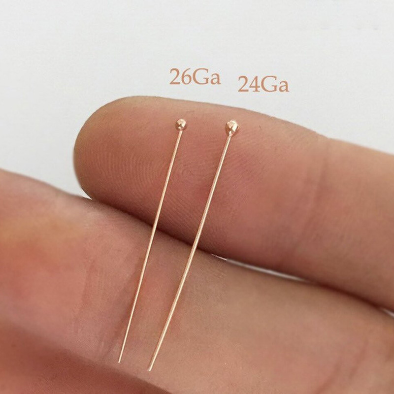 14Kローズゴールドフィルドボールヘッドピン 24ゲージワイ - Jewelry Making Wire のレビューと価格