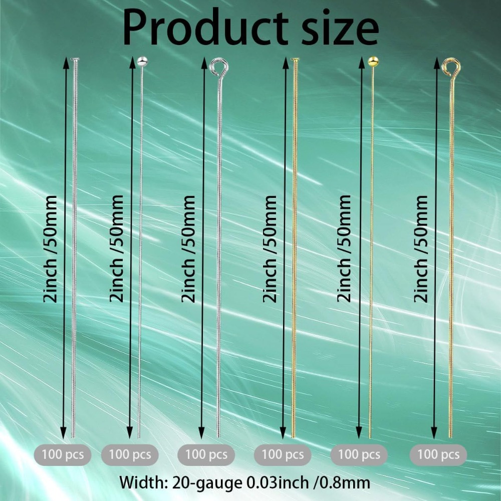 600個入り フラットヘッドアイビーズピン ジュエリー製作D - Jewelry Making Eye Pins のレビューと価格