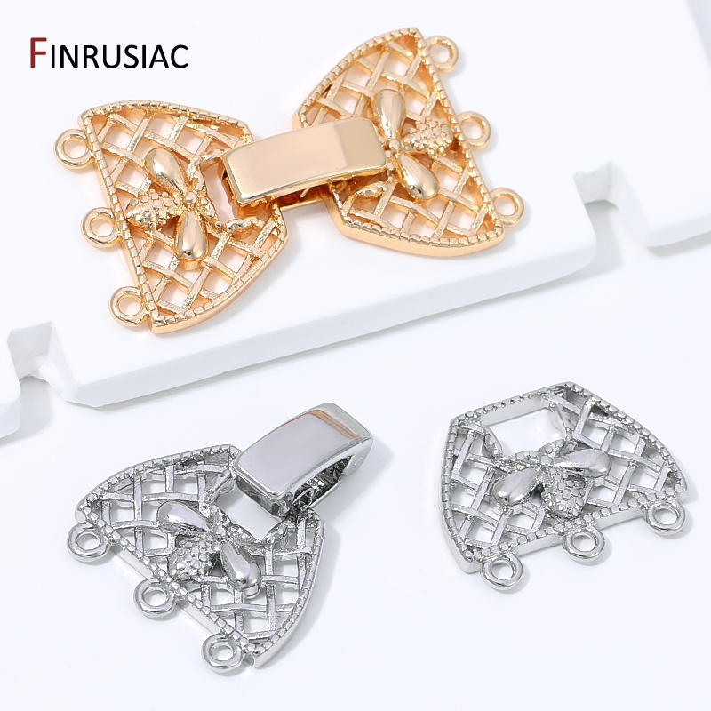 14K金メッキ真鍮製3列パールクラスプコネクター、ジュエリー - Jewelry Making Articles のレビューと価格