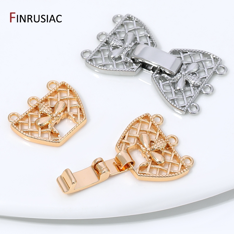 14K金メッキ真鍮製3列パールクラスプコネクター、ジュエリー - Jewelry Making Articles のレビューと価格